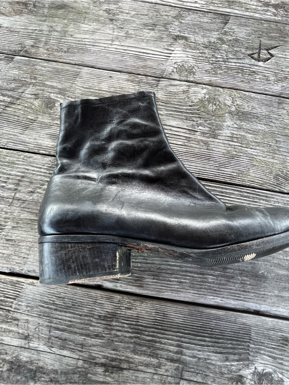 ZAGDIG AND VOLTAIRE Black Leather Ankle Boot , sz 7.5, side zip eu 38